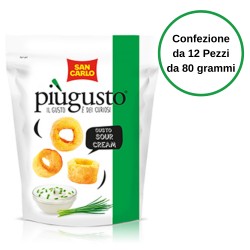 Patatine Piu' Gusto  Sour Cream San Carlo Confezione da 12 Pezzi da 80 Grammi