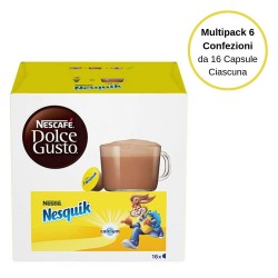 Nescafe' Dolce Gusto Nesquik Latte Al Cioccolato In Capsule Multipack Da 6 Confezione Da 16 Capsule Ciascuna