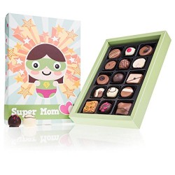 Super Mom Deluxe - 15 cioccolatini | Idea regalo | compleanno | Cioccolato belga | Praline | Festa della mamma | Madre | Dolci n