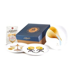 La Molisana, Gift Box Segni d'Aria con 3 Piatti da Tavola in Ceramica e Pasta Rigacuore 500 g da Solo Grano Italiano con Confezi