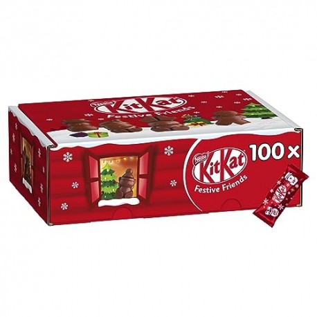 NESTLÉ KITKAT Festive Friends Christmas Variety Pack Mini Personaggi di Cioccolato al Latte con Goloso Ripieno 100 pezzi circa 