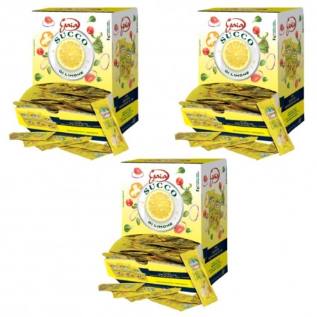 Gaia Succo di Limone in Bustine Tre  Confezione da 198 bustine da 5 ml Ciascuna