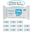 Chilly Salviettine Antibatteriche con Formula Anti-Odor 12 Buste da 12 Salviette Ciascuna